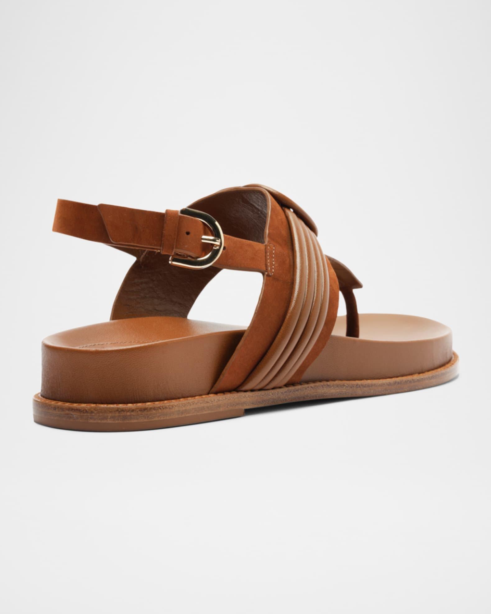 Vickey Suede Knot Slingback T-Strap Sandals Product Image