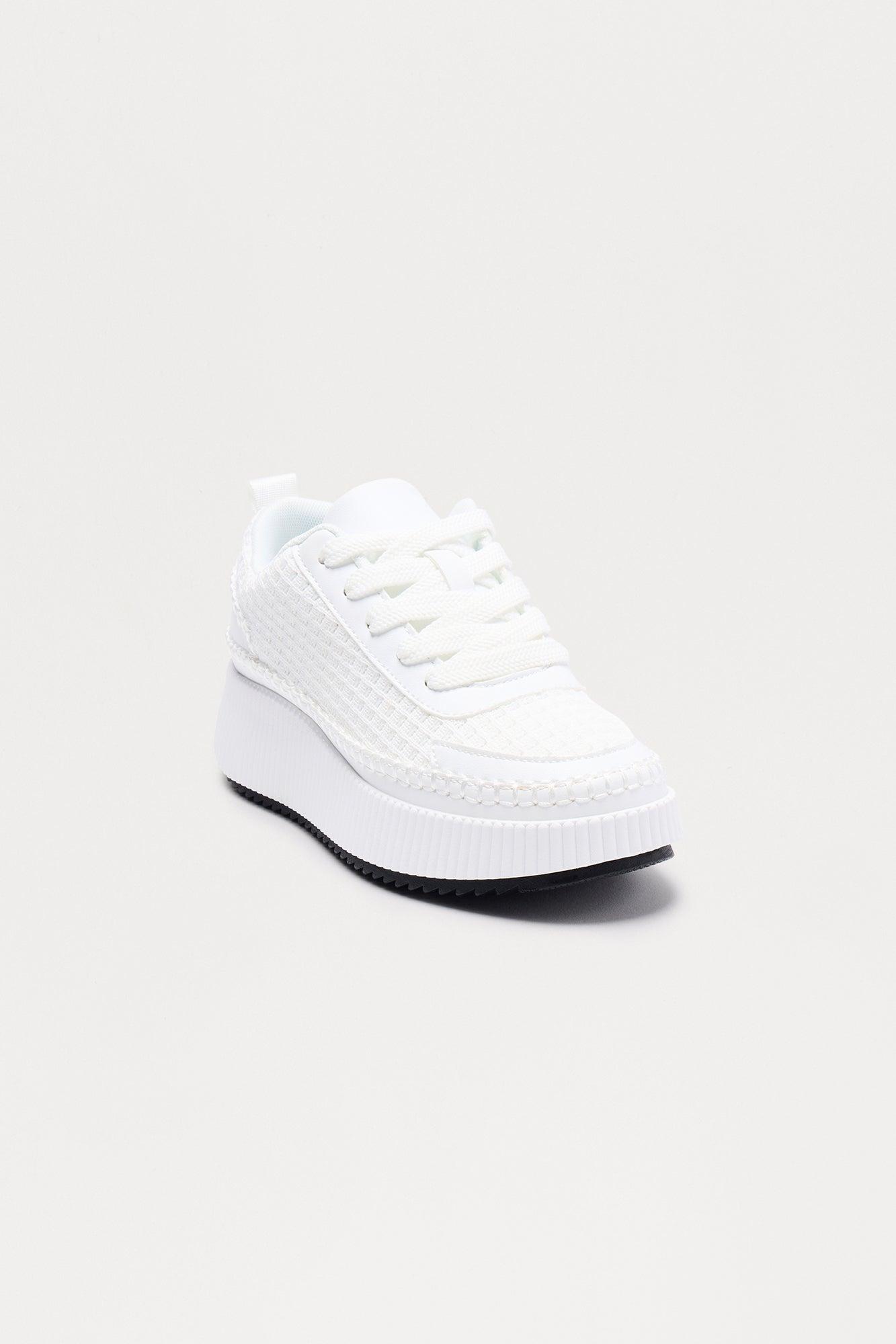 Gillian Knit Platform Sneakers - White Female Product Image