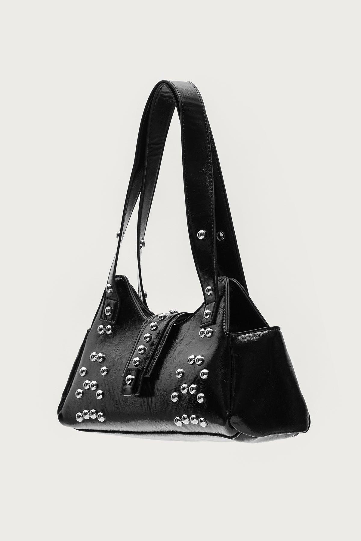 Studded Faux Leather Bag Product Image