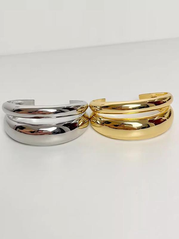 Geometric Shiny Solid Color Bracelet Accessories Product Image