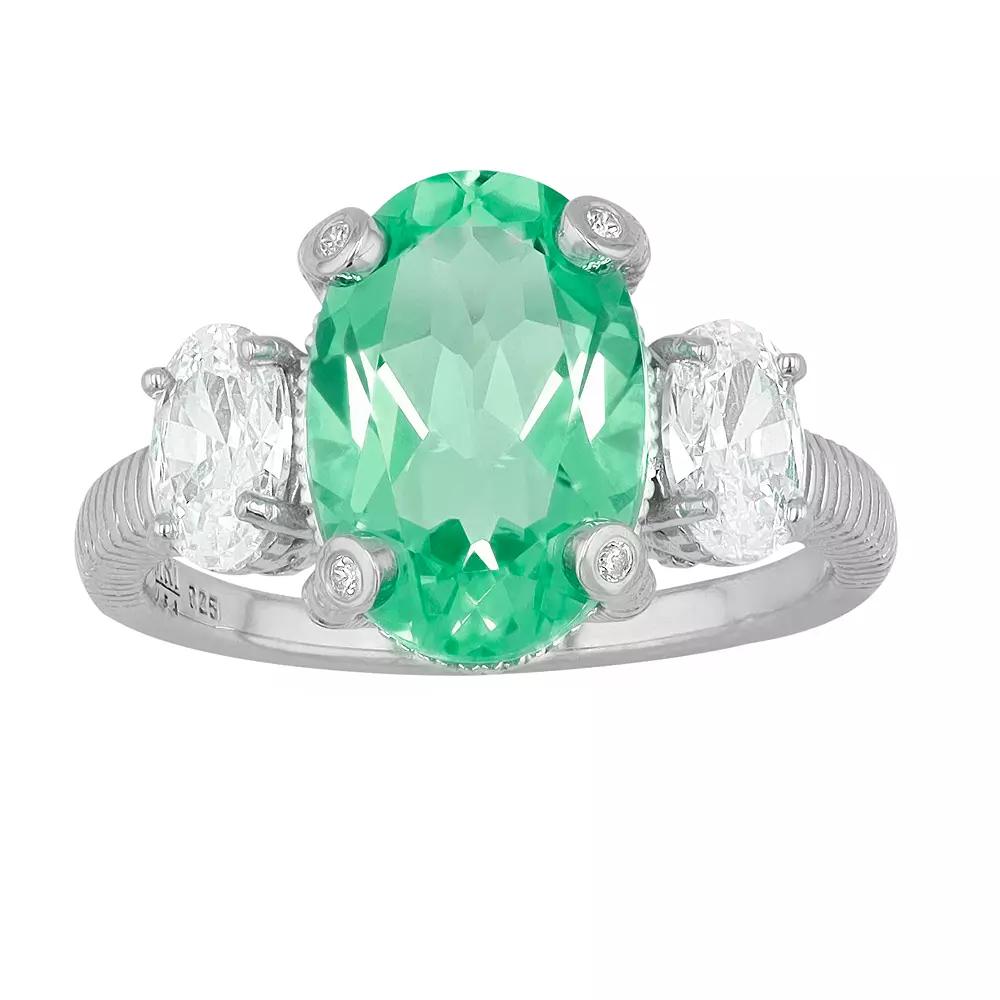 SIRI USA by TJM Sterling Silver Cubic Zirconia & Lab-Grown Green Amethyst Ring, Women's,  Product Image