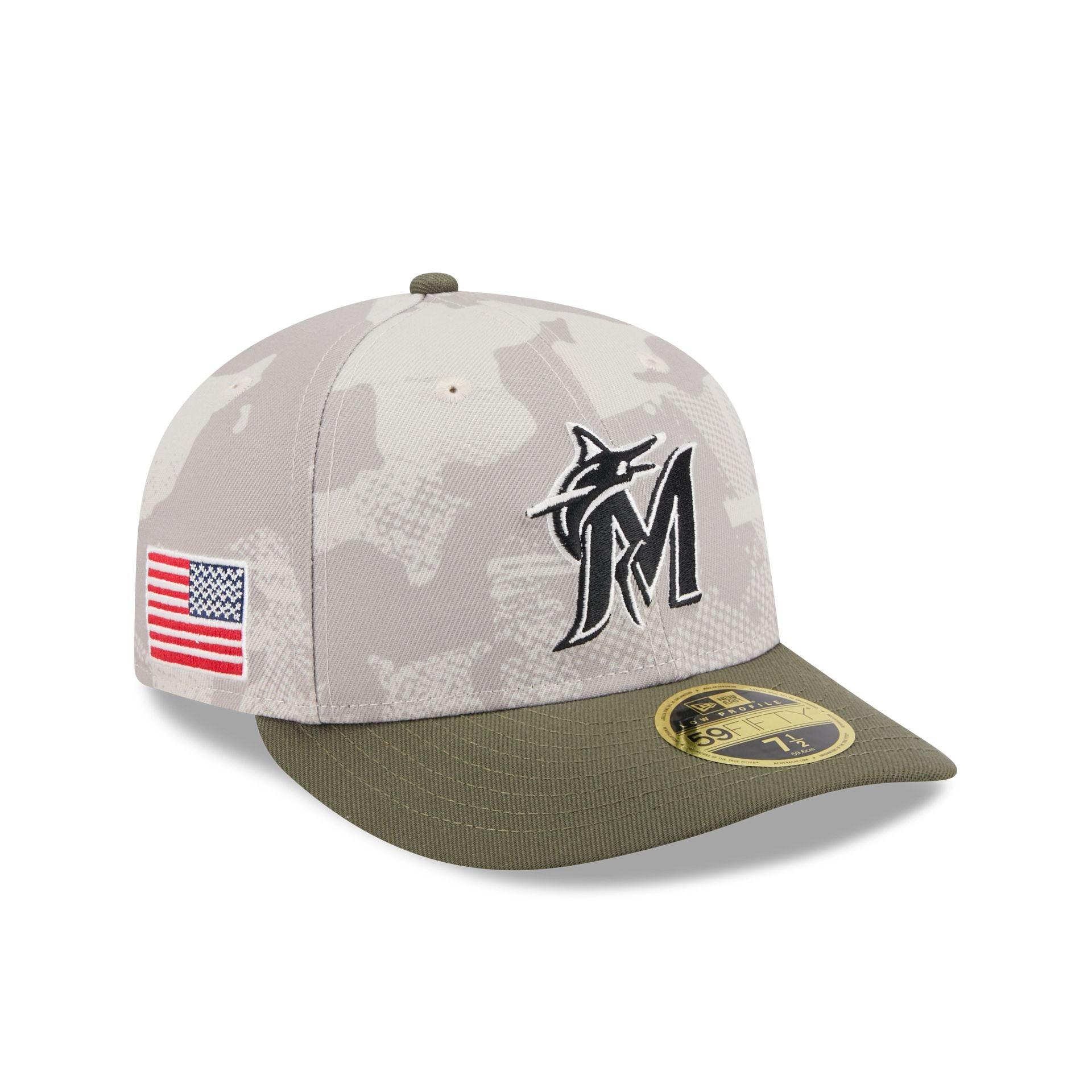 Miami Marlins Armed Forces Day 2025 Low Profile 59FIFTY Fitted Hat Male Product Image