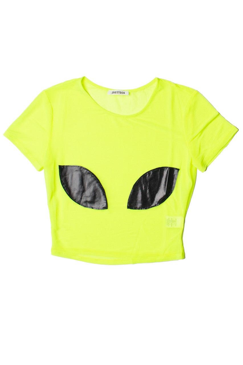 Neon Alien Crop Tee Product Image