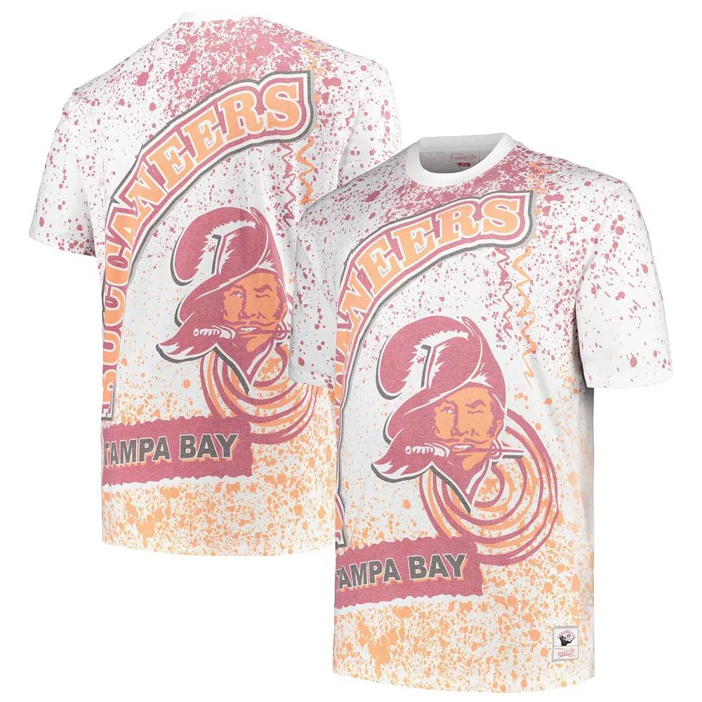 Men's Mitchell & Ness White Tampa Bay Buccaneers Big & Tall Allover Print T-Shirt, Size: 3XB Product Image