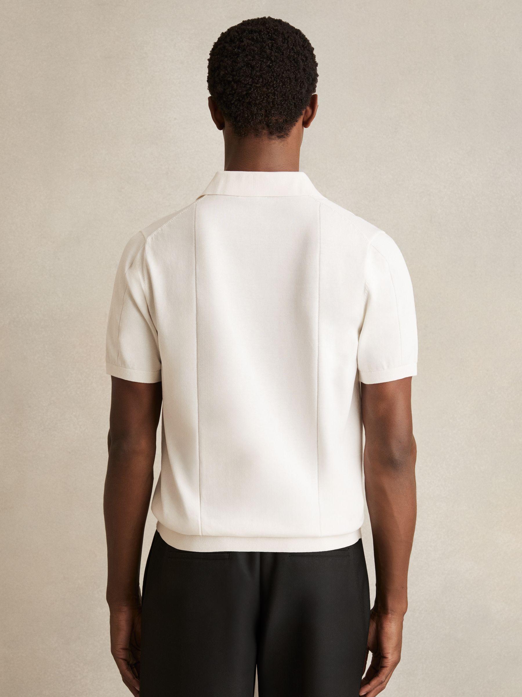 Cotton-Silk Polo Shirt in Off White Product Image
