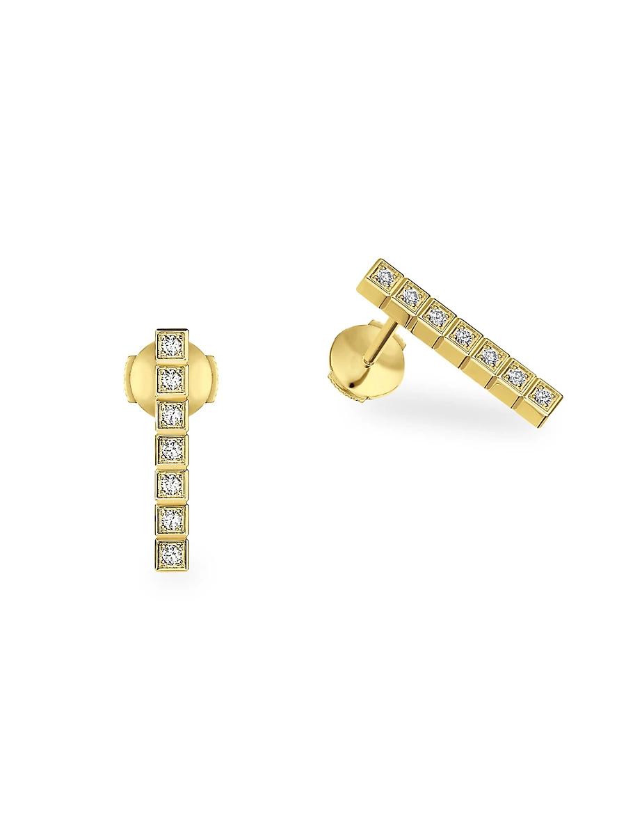 Womens Ice Cube Diamond & 18K Yellow Gold Earrings Product Image