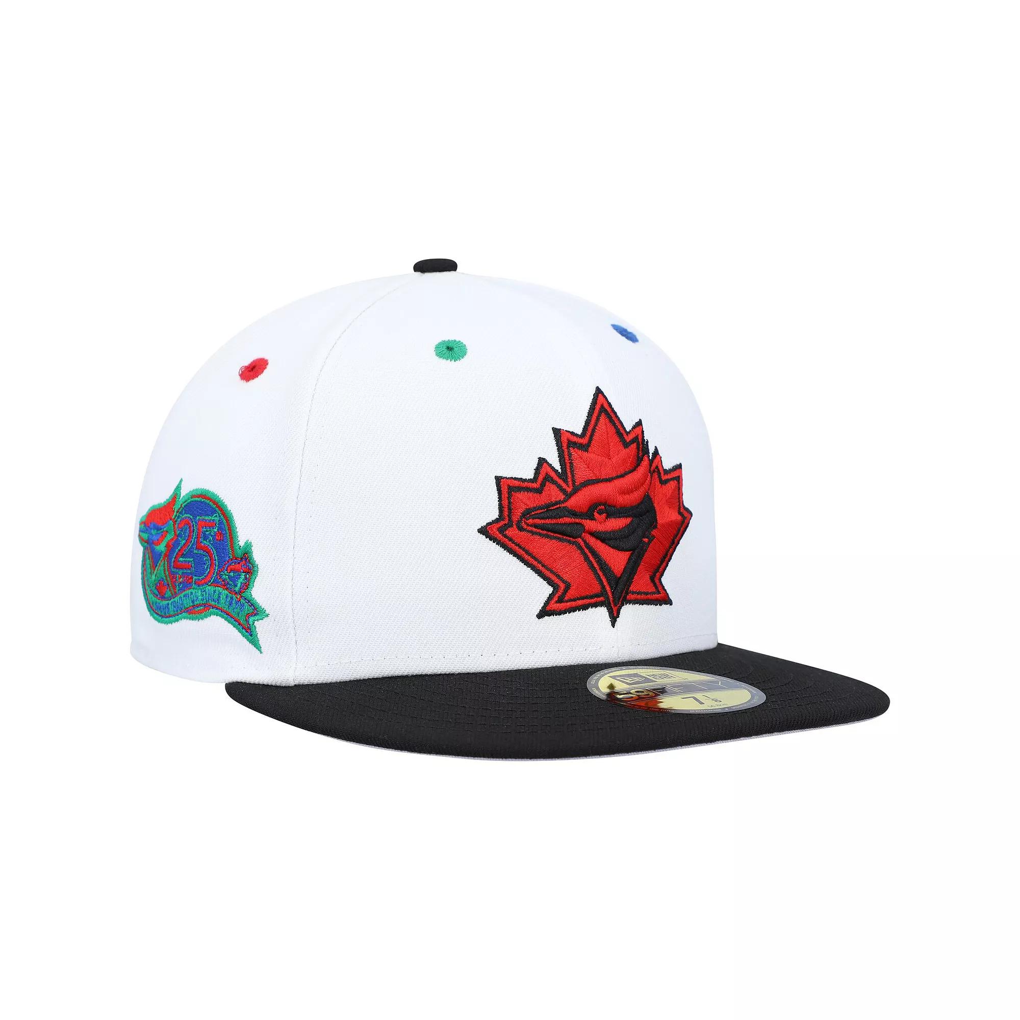 Men's New Era White/Black Toronto Blue Jays 25th Anniversary Primary Eye 59FIFTY Fitted Hat,  Product Image