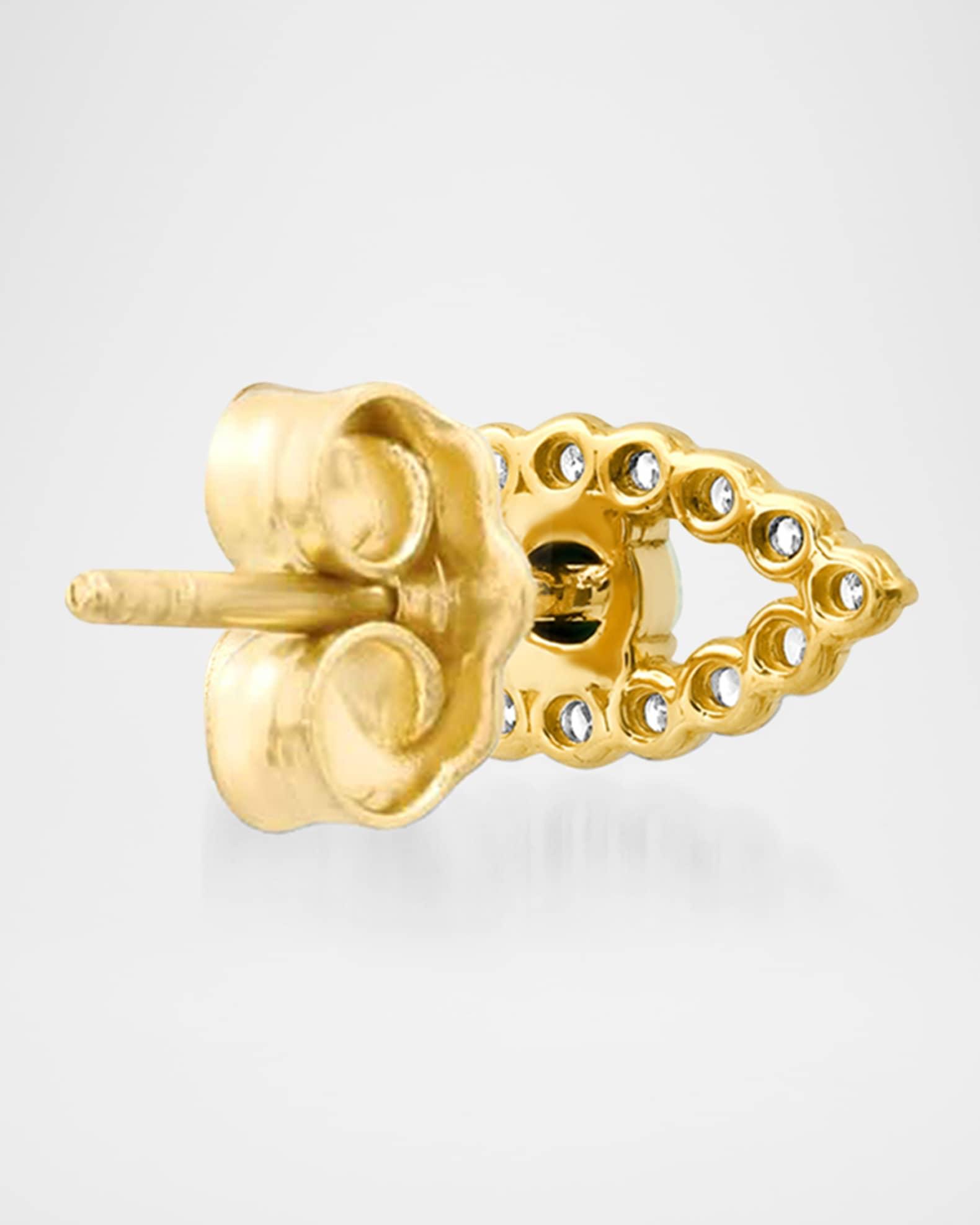 18K Yellow Gold Mini Open Evil Eye Stud Earrings with Diamonds Product Image