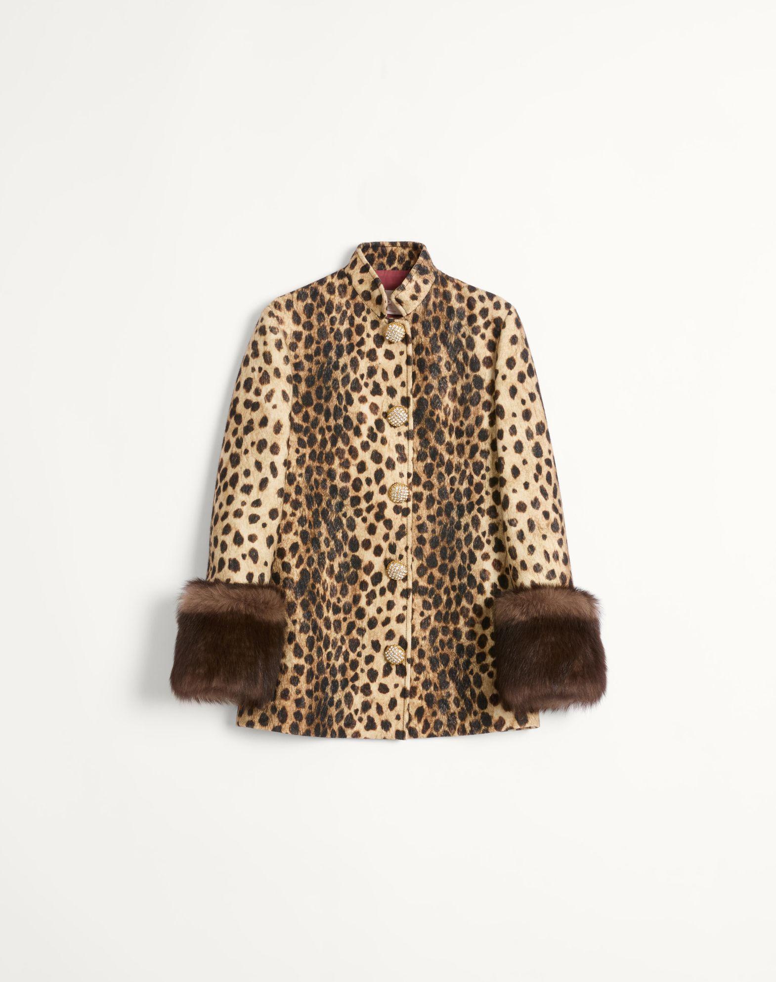 Jaguar Spots Printed Wool Cloth Caban  Product Image