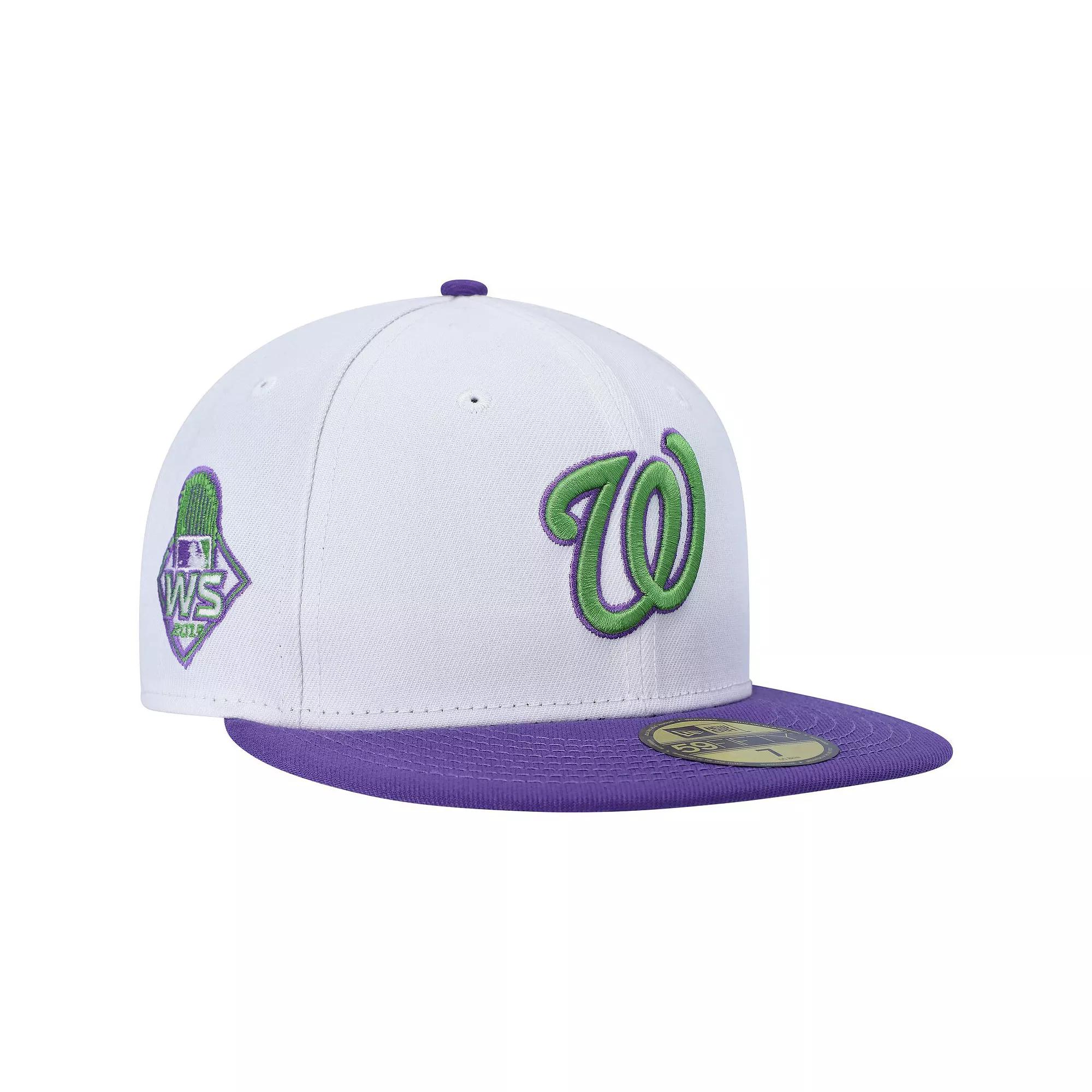 Men's New Era White Washington Nationals  Side Patch 59FIFTY Fitted Hat, Size: 7 1/8 Product Image