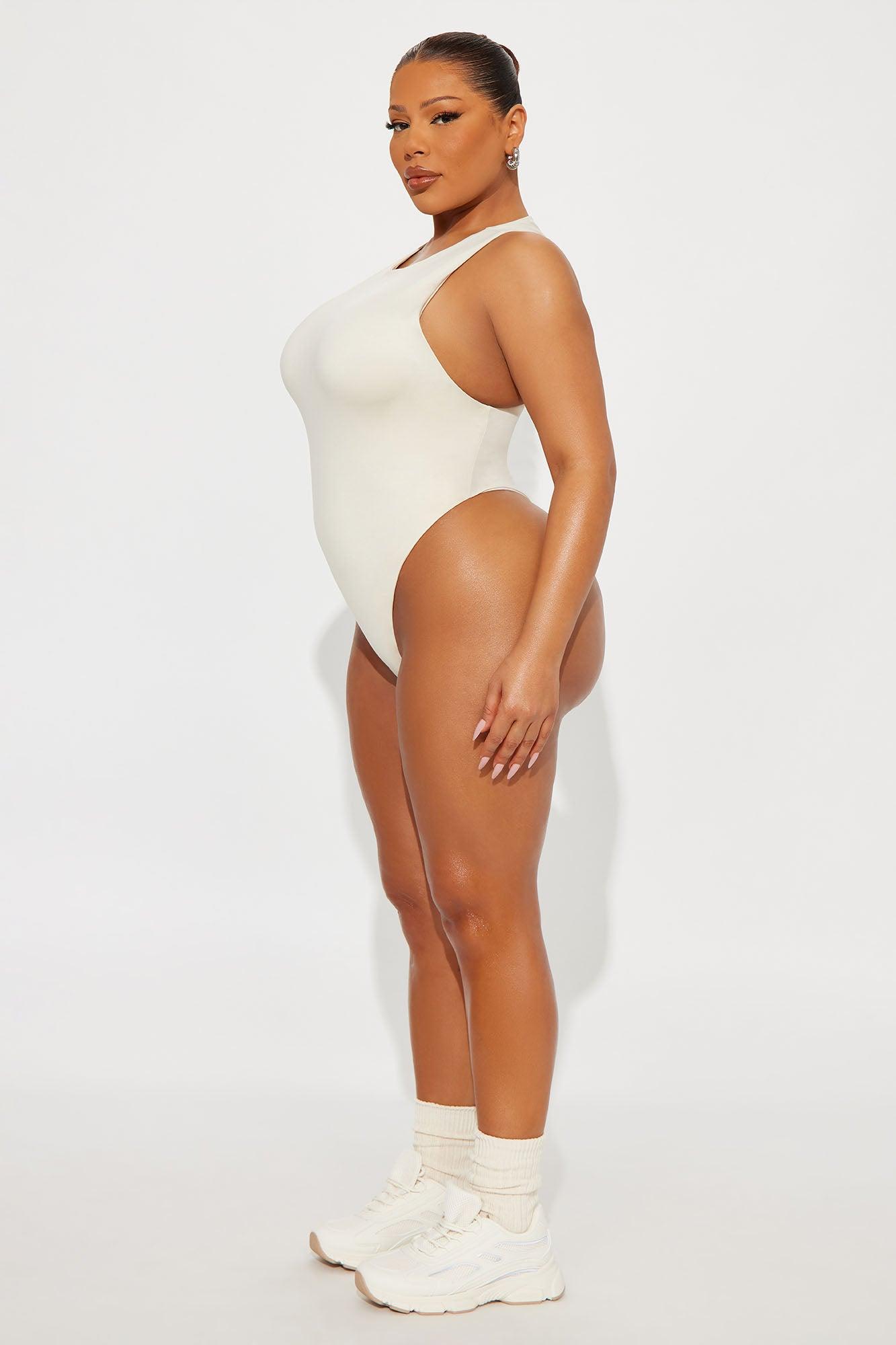 Contour Double Lined Scoop Neck Bodysuit - Bone Female Product Image