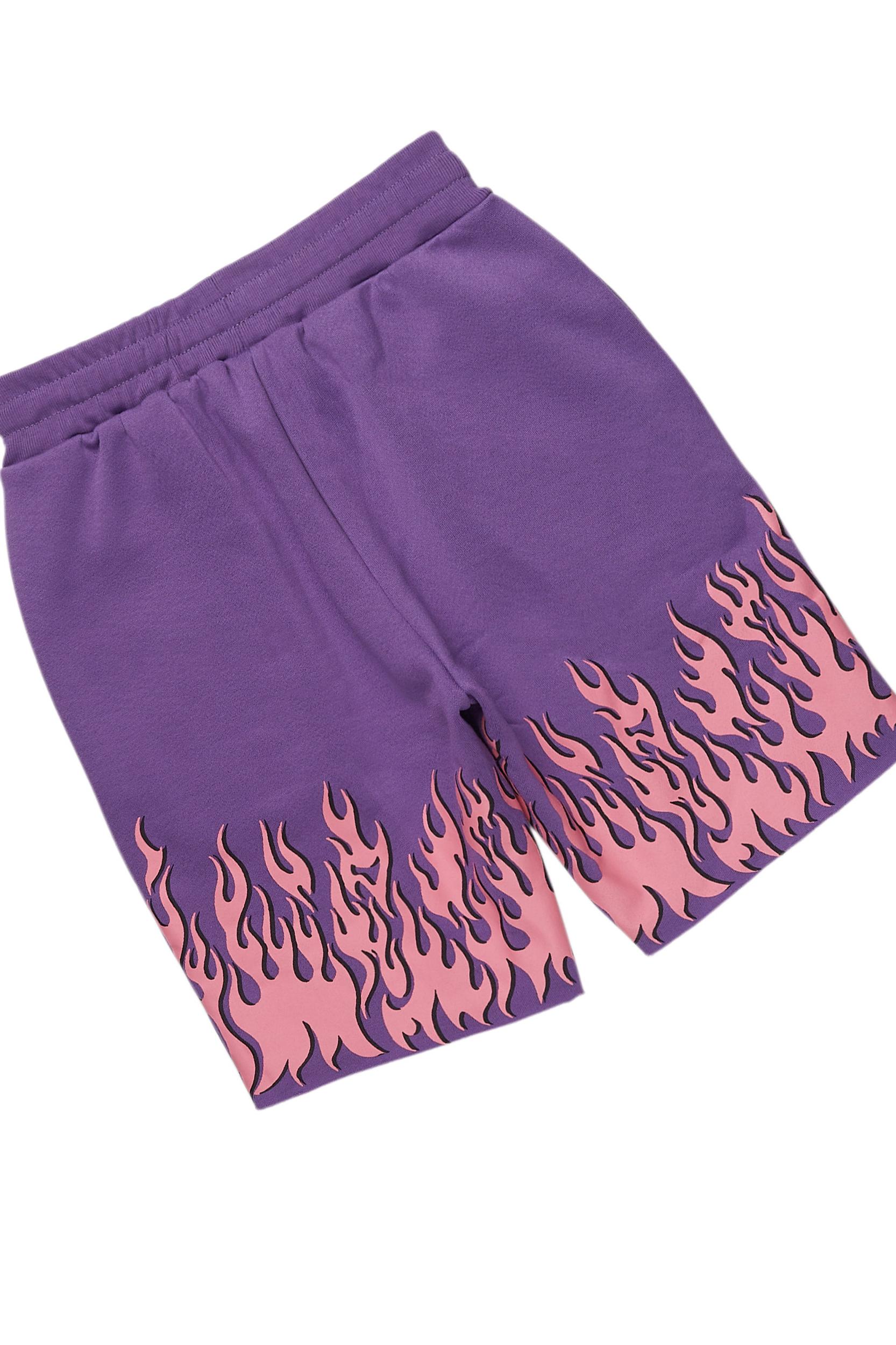 Arais Purple T-Shirt Short Set Female Product Image
