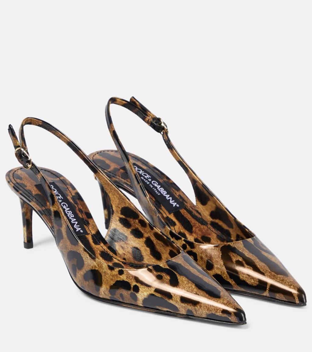 DOLCE & GABBANA Luxurious Leopard Printed Slingback Pumps For Women In Lavender Product Image