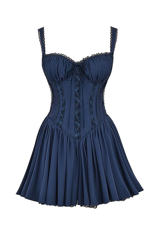 Pietra  french navy corset mini dress Product Image