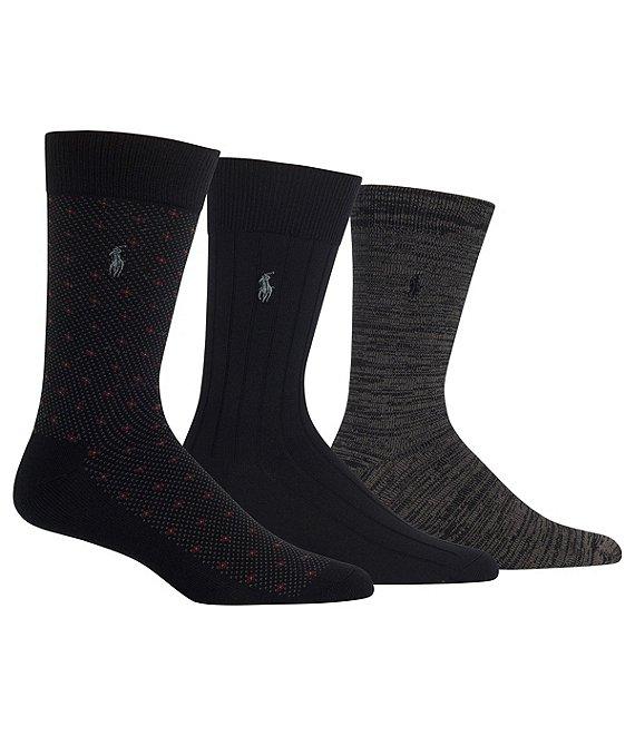 Polo Ralph Lauren Super Soft Diamond Dot Crew Dress Socks 3-Pack Product Image