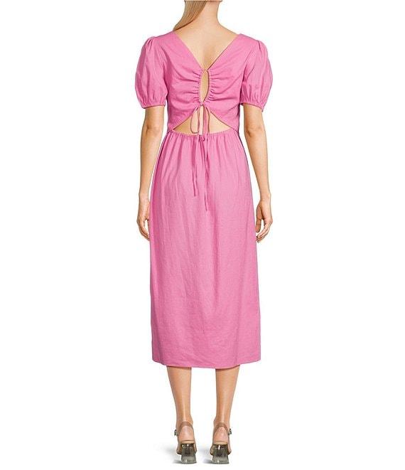 GB Short Sleeve Side Slit Midi Dress Product Image