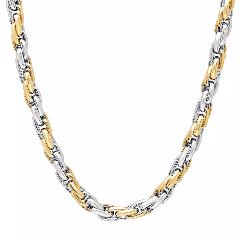 Men's Jewelry Nation Stainless Steel Two-Tone Rope Chain Necklace, Size: 24", Two Tone Product Image