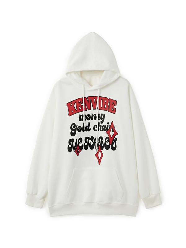 Men's Flocking Print Oversized Hoodie Product Image
