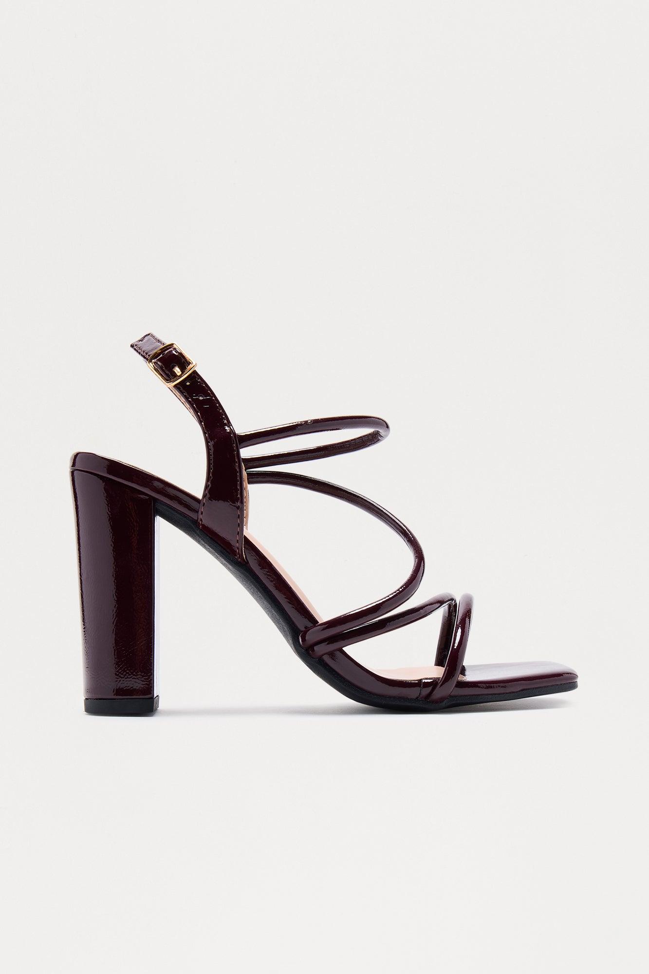 Jessabell Faux Patent Heels - Brown Product Image