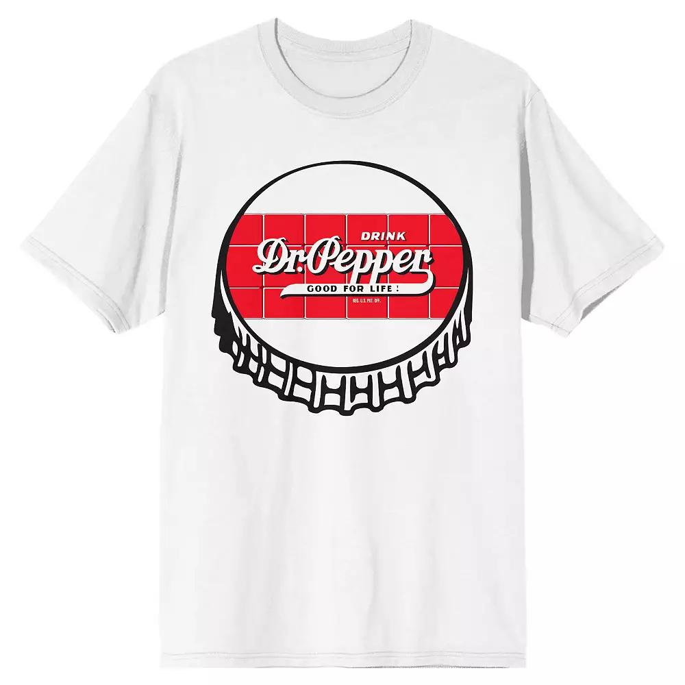Men's Dr. Pepper Bottle Cap Logo Short Sleeve Graphic Tee,  Product Image