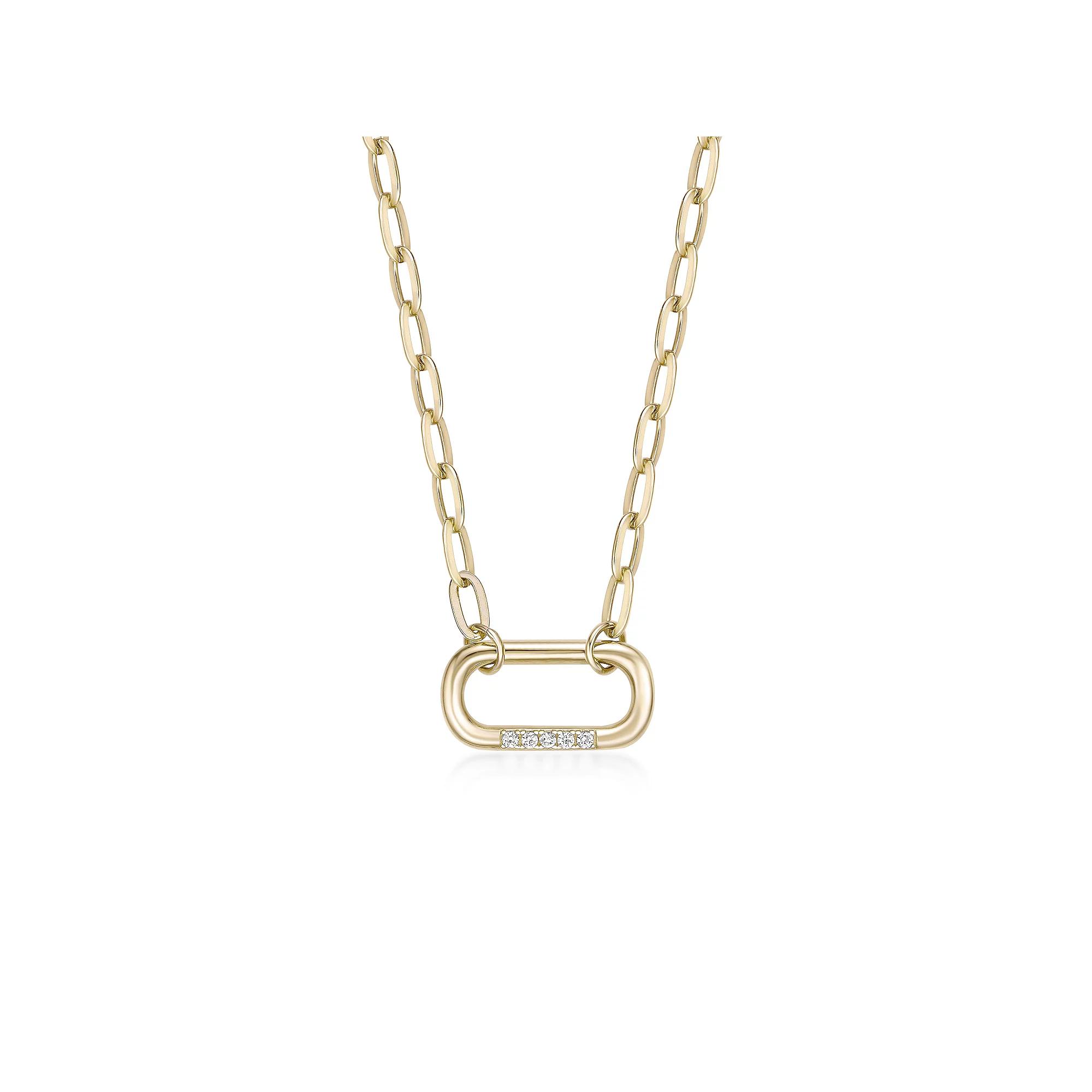 Gemminded 18k Gold Over Silver Lab-Grown Diamond Accent Pendant Necklace, Women's, Size: 18", Gold Tone Product Image