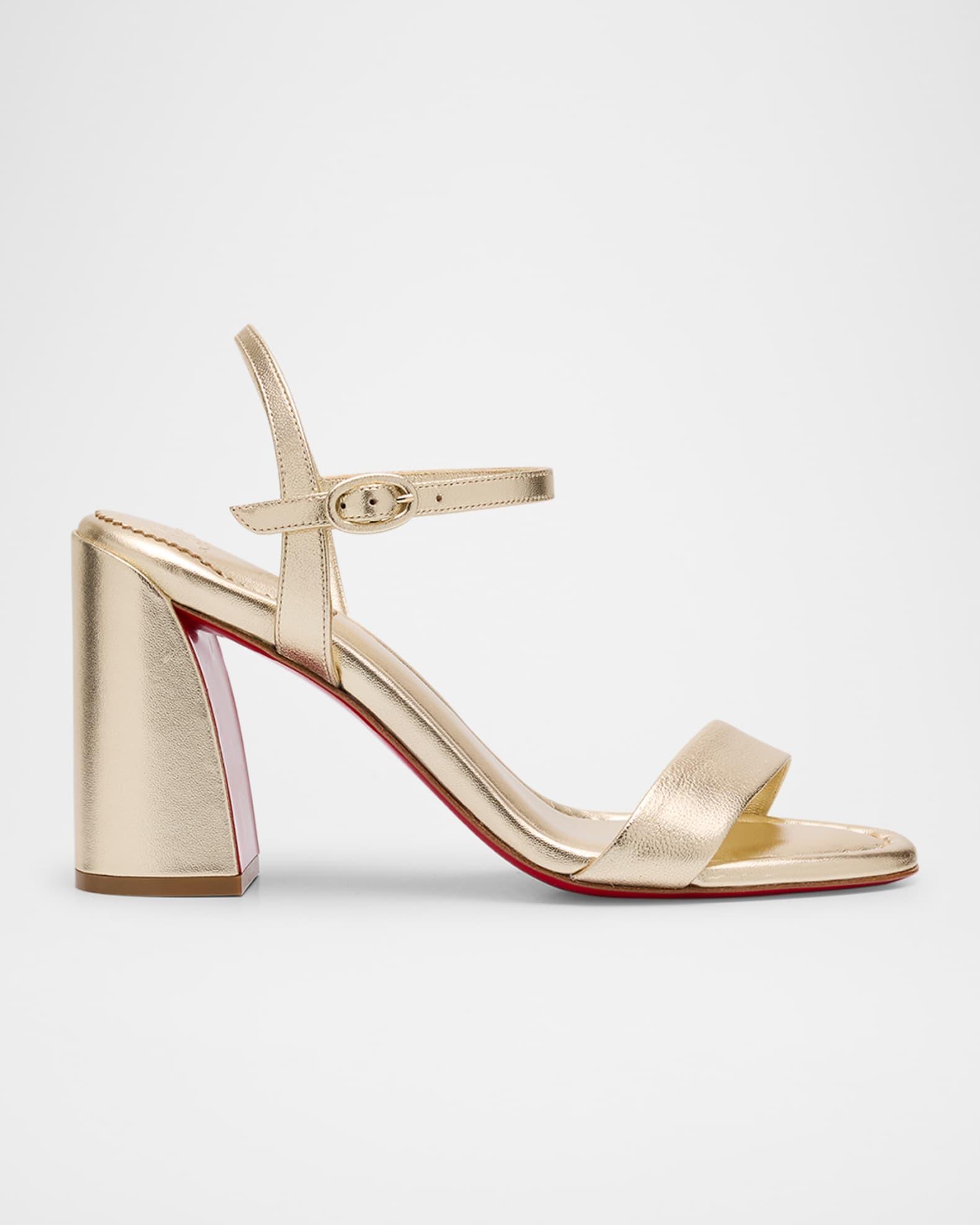 Miss Jane Metallic Red Sole Ankle-Strap Sandals Product Image