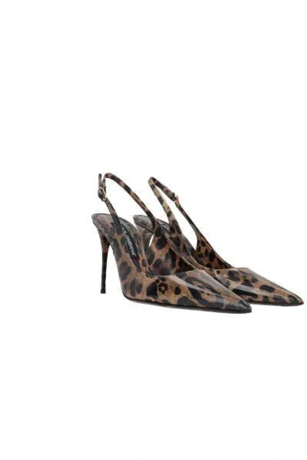 DOLCE & GABBANA Luxurious Leopard Printed Slingback Pumps For Women In Lavender Product Image