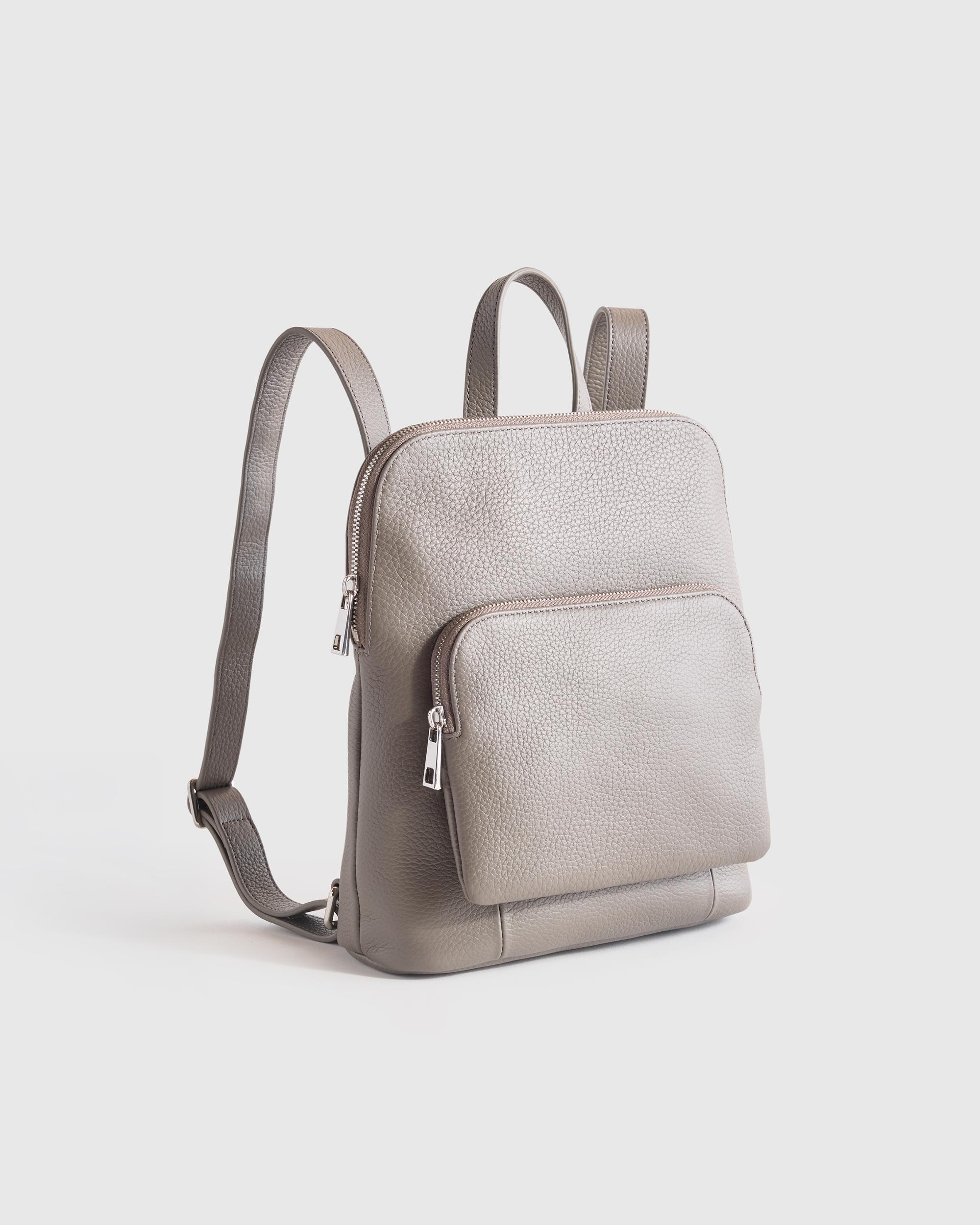 Quince | Women's Italian Leather Mini Convertible Backpack in Mink Product Image