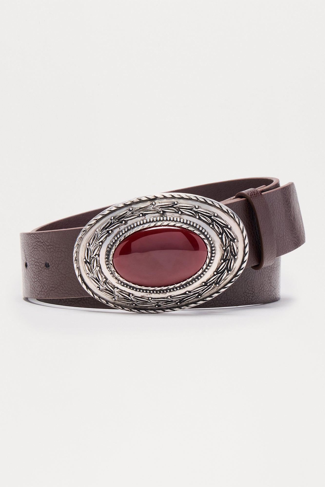 Luna Faux Leather Belt - Brown/combo Female Product Image