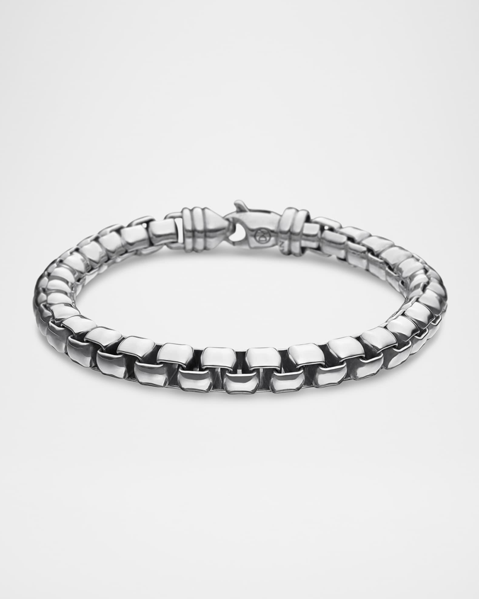 Men's Box Chain Bracelet in Silver, 7mm Product Image