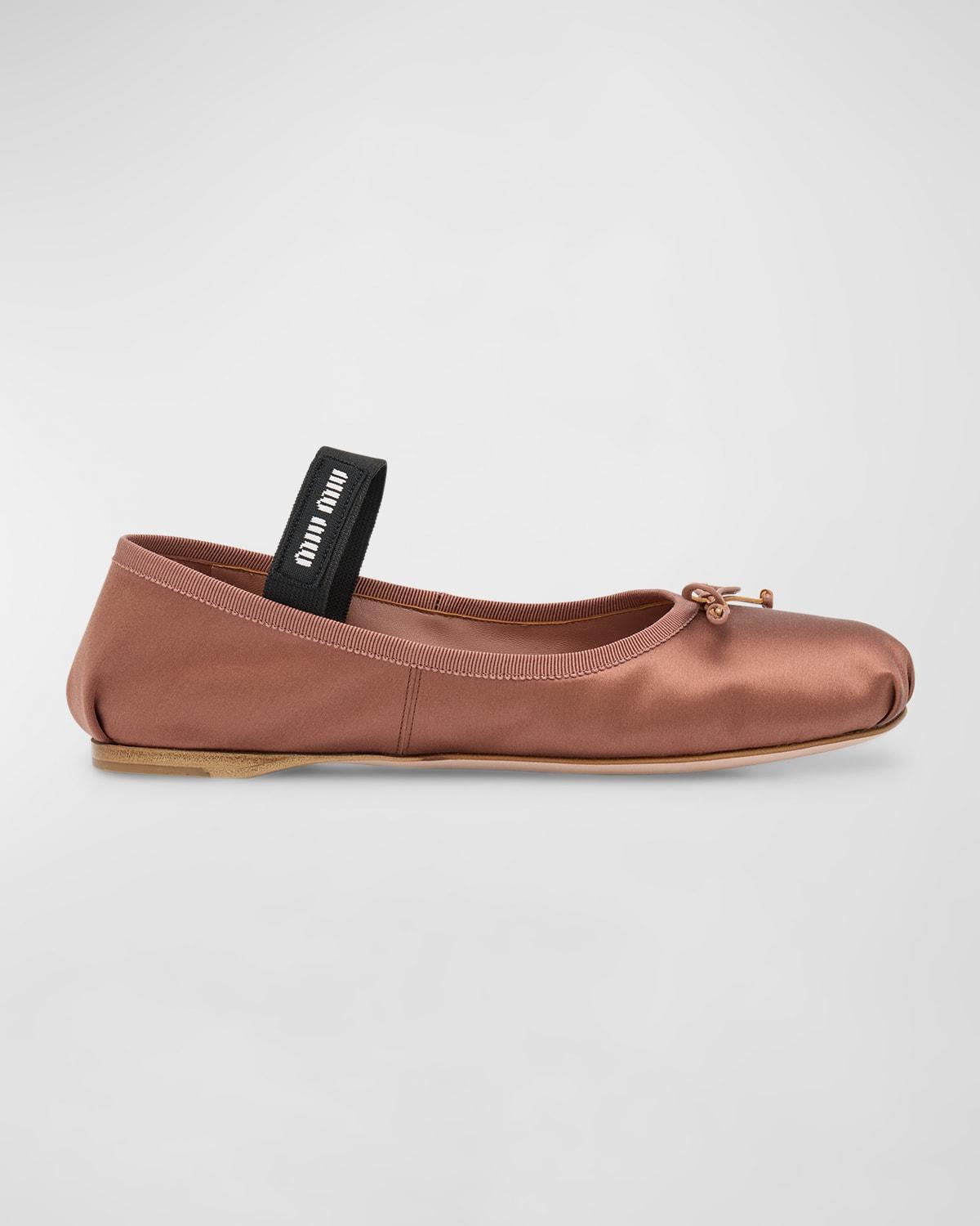 Satin Bow Ballerina Flats Product Image