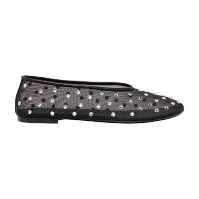 KHAITE Marcy Crystal-embellished Mesh Flats In Black Product Image