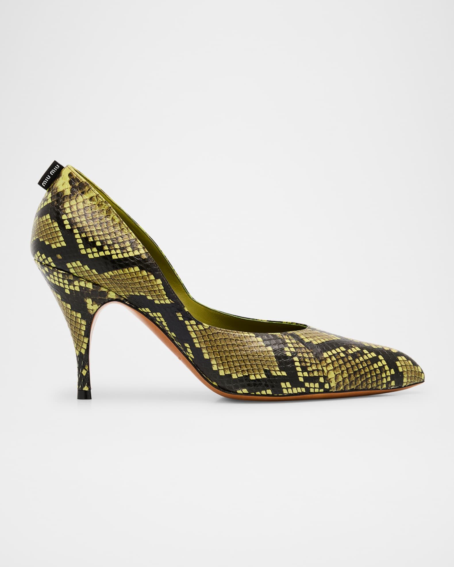 Python-Printed Leather Pumps Product Image
