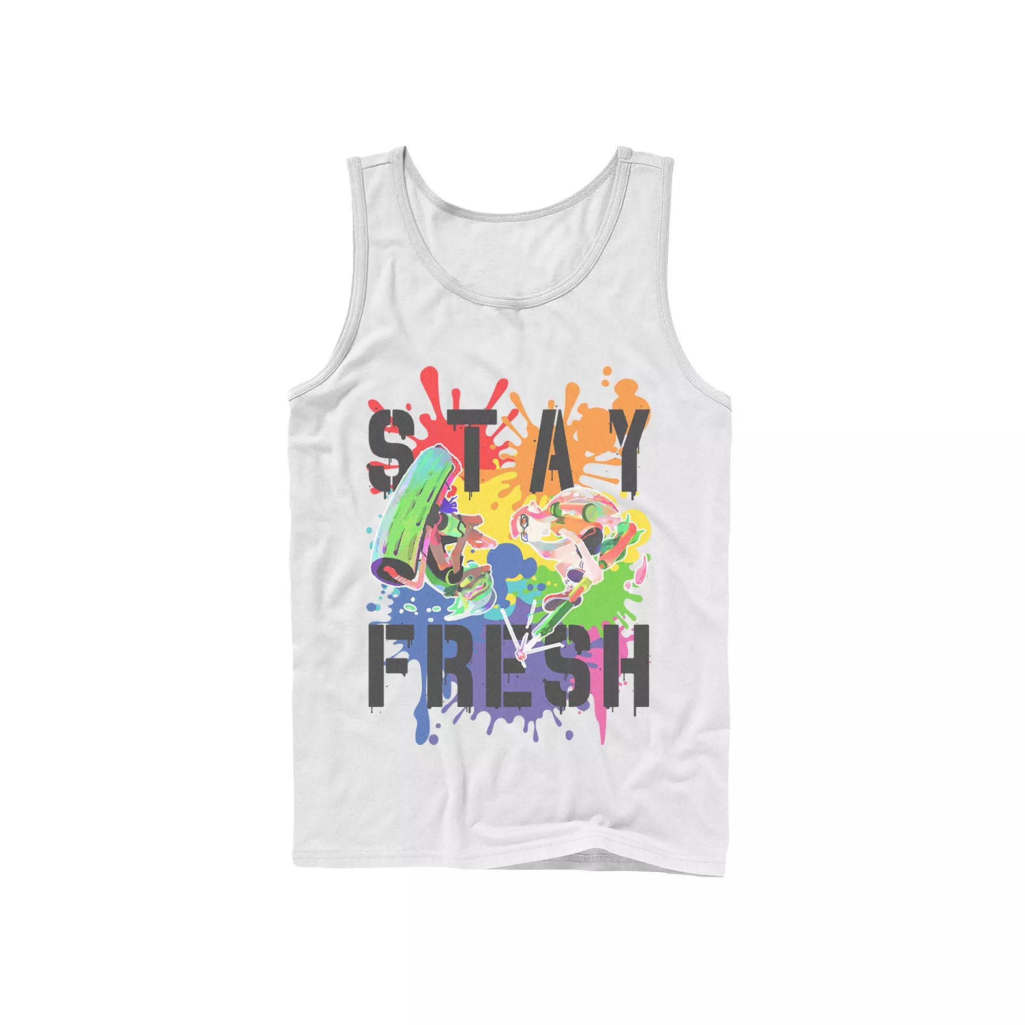 Adult Splatoon Pride Stay Fresh Rainbow Paint Splat Tank Top, Men's,  Product Image