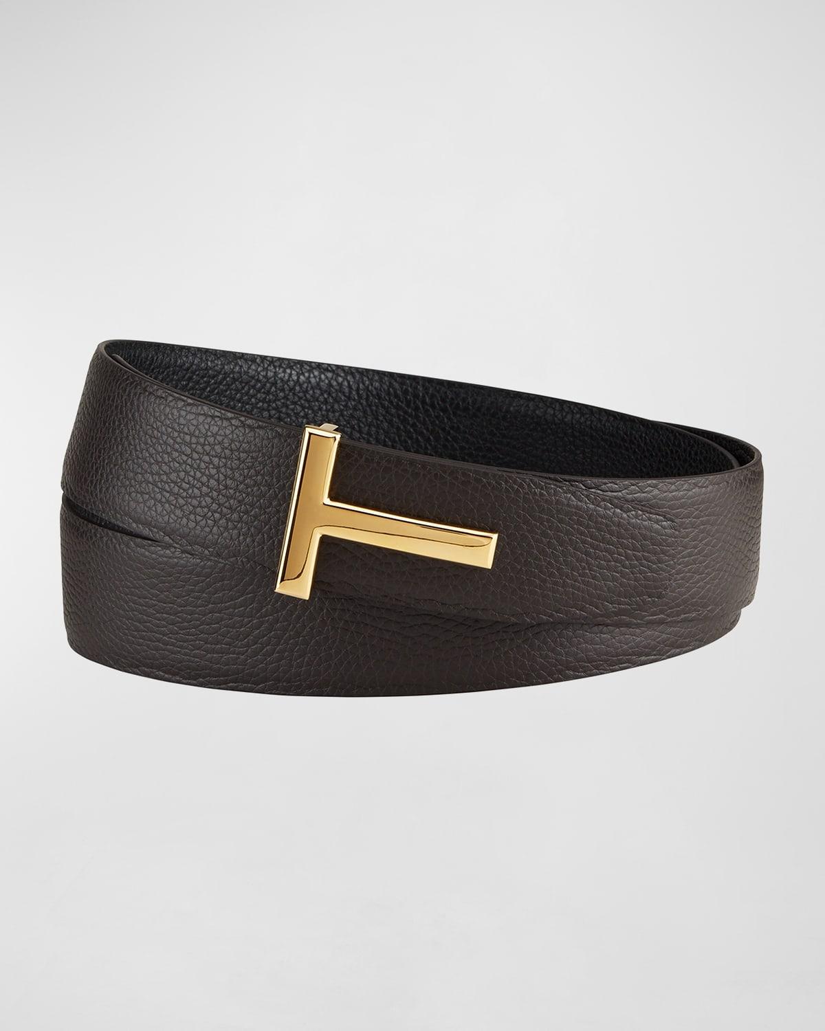 Mens Signature T Leather Belt Product Image