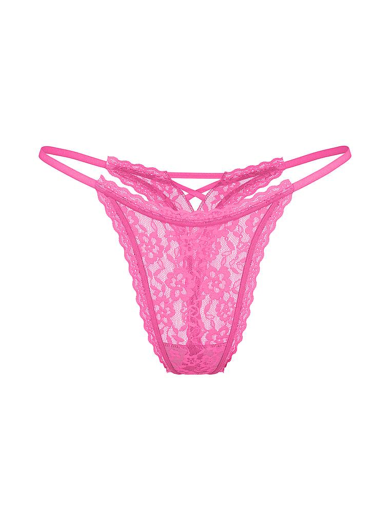 Lace Strappy-Back String Thong Panty Product Image