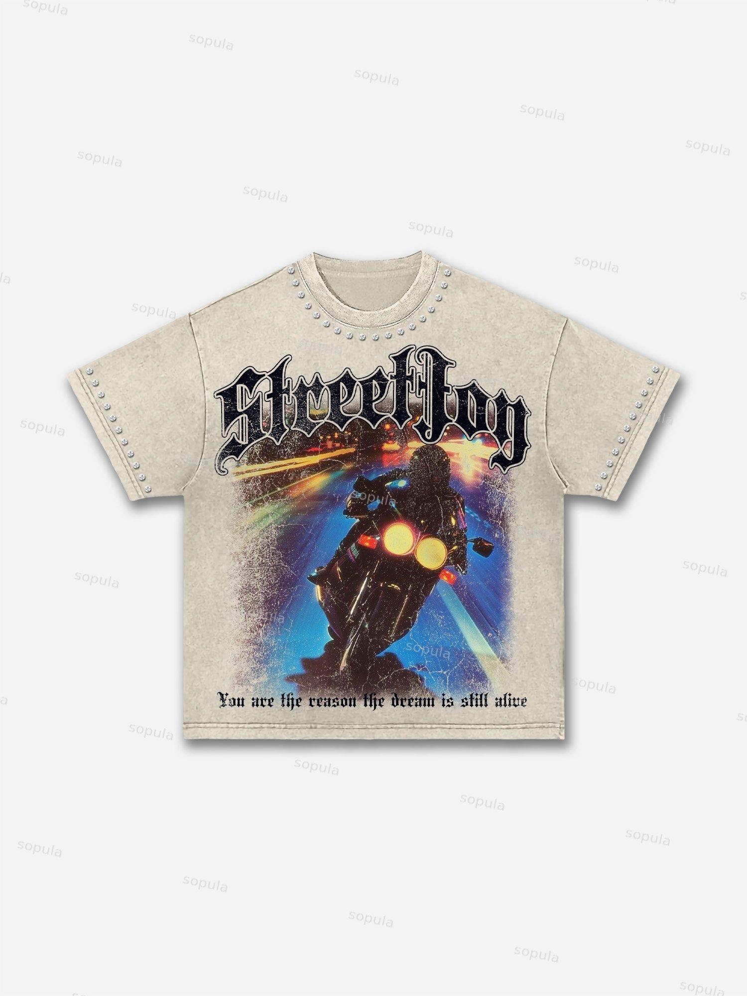 Vintage Sakura And Koi Washed T-shirt Product Image