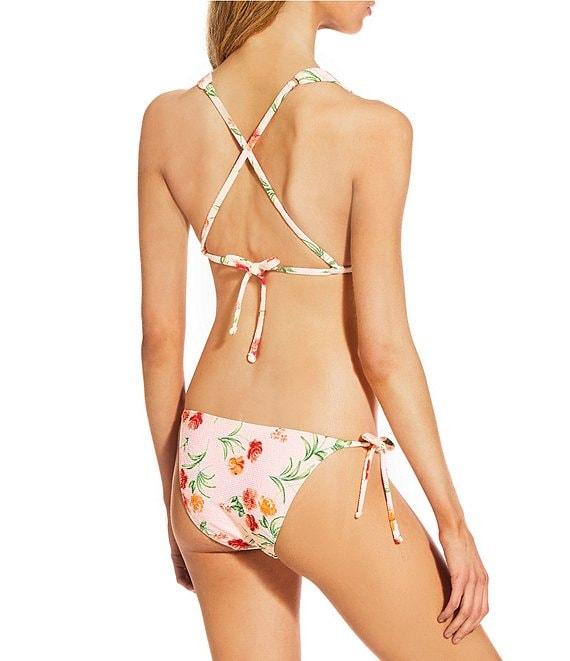 GB Roma Fiore Scrunchie Textured Tie Side Hipster Swim Bottom Product Image