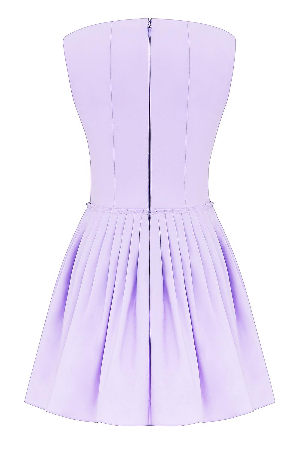 Cupid  orchid pleated cotton mini dress Product Image