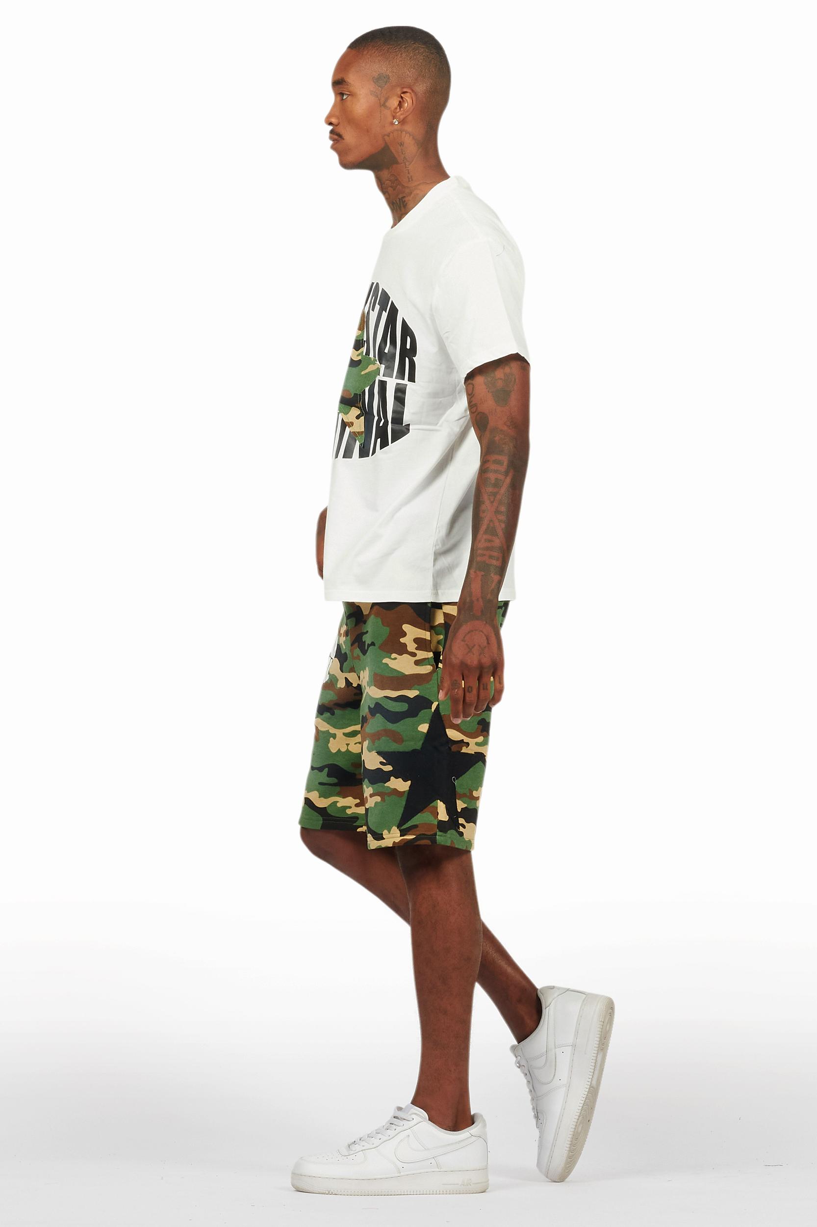 Sarge White/Camo T-Shirt/Short Set Male Product Image