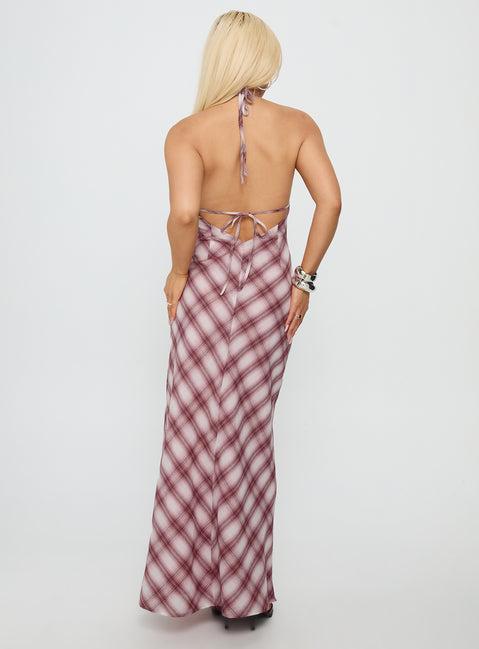 Momentous Backless Halter Maxi Dress Multi Product Image