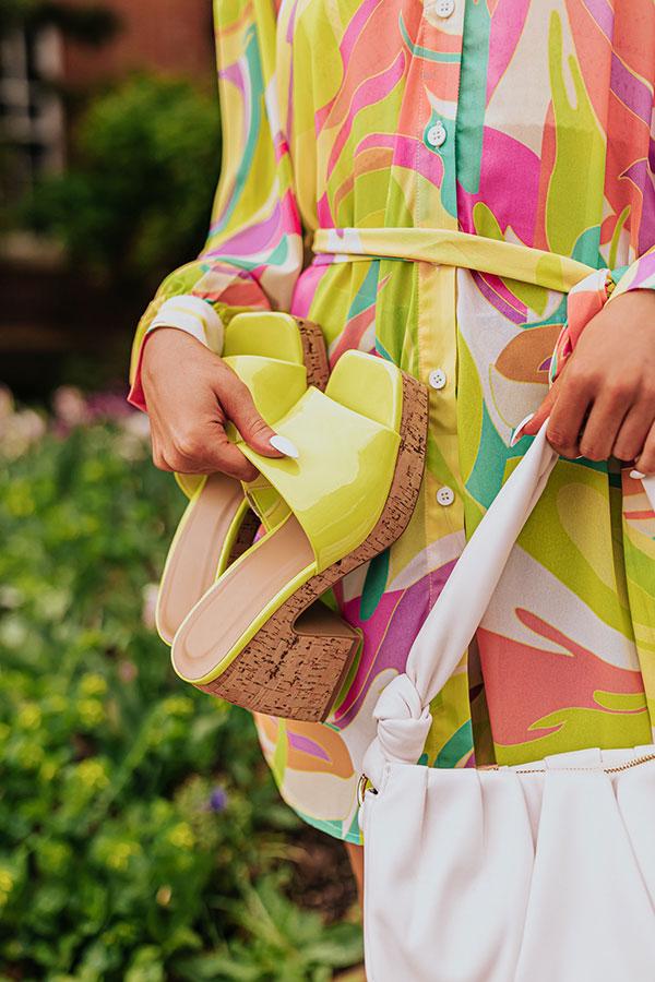 The Utopia Patent Heel in Lime Punch Product Image