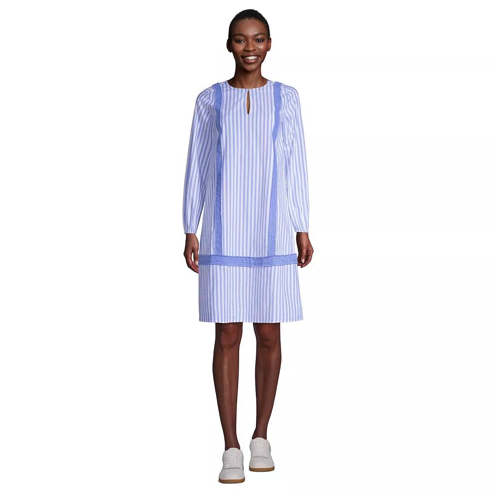 Women's Lands' End Poplin Relaxed-Fit Splitneck Dress,  Product Image