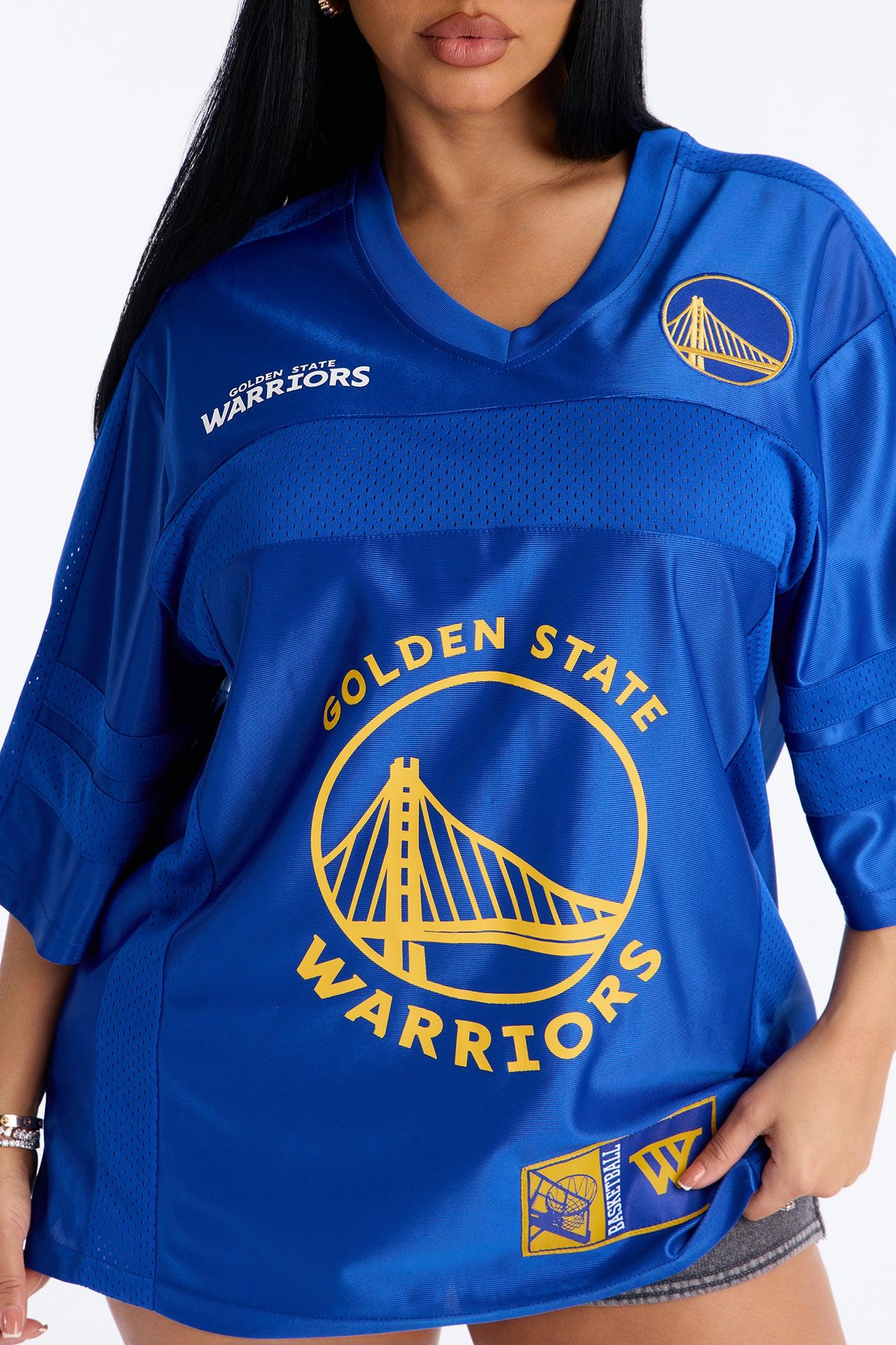 NBA Warriors Oversized Mesh Tee - Royal Female Product Image