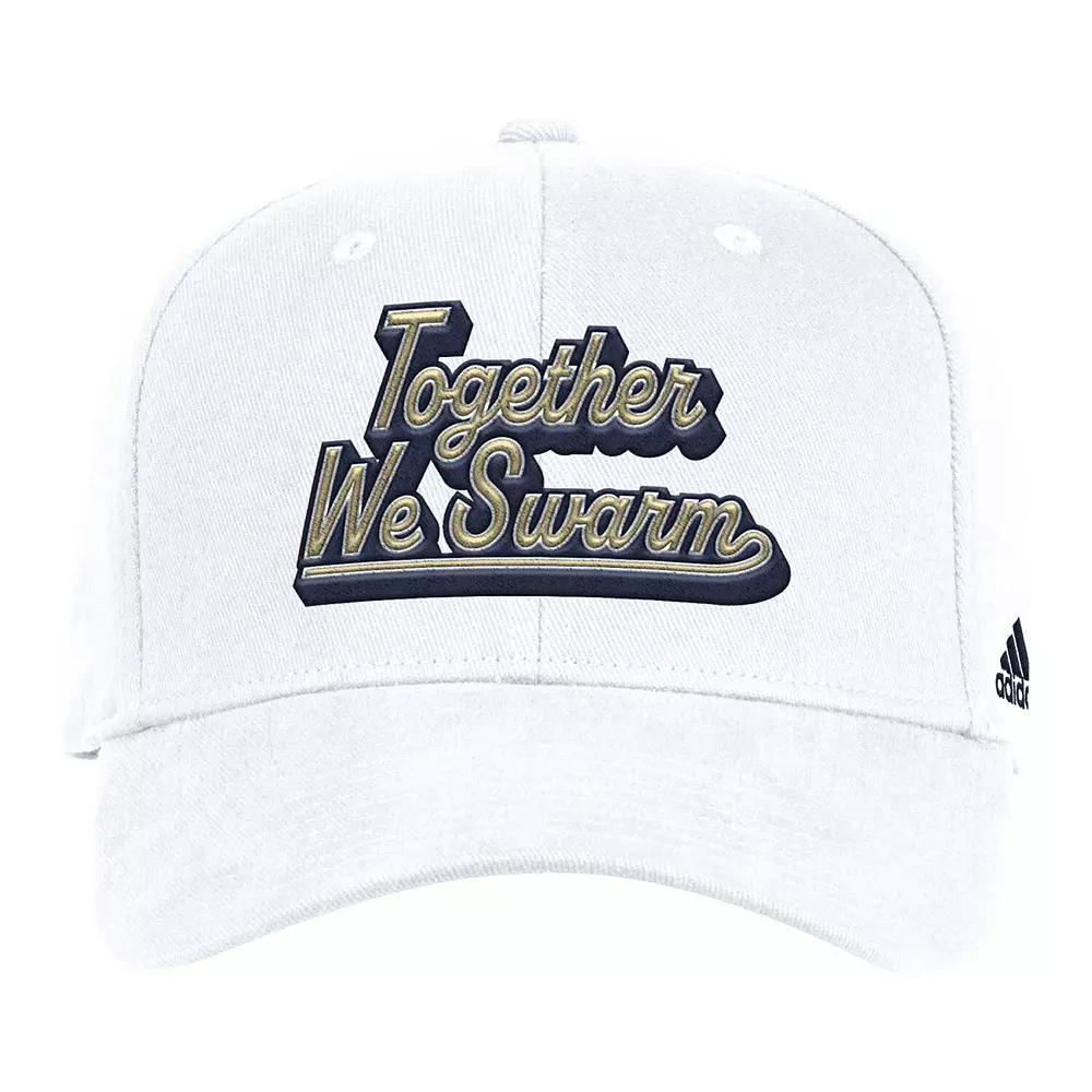Men's adidas White Georgia Tech Yellow Jackets Chant Flex Hat, Size: Small/Medium, Nc2 White Product Image