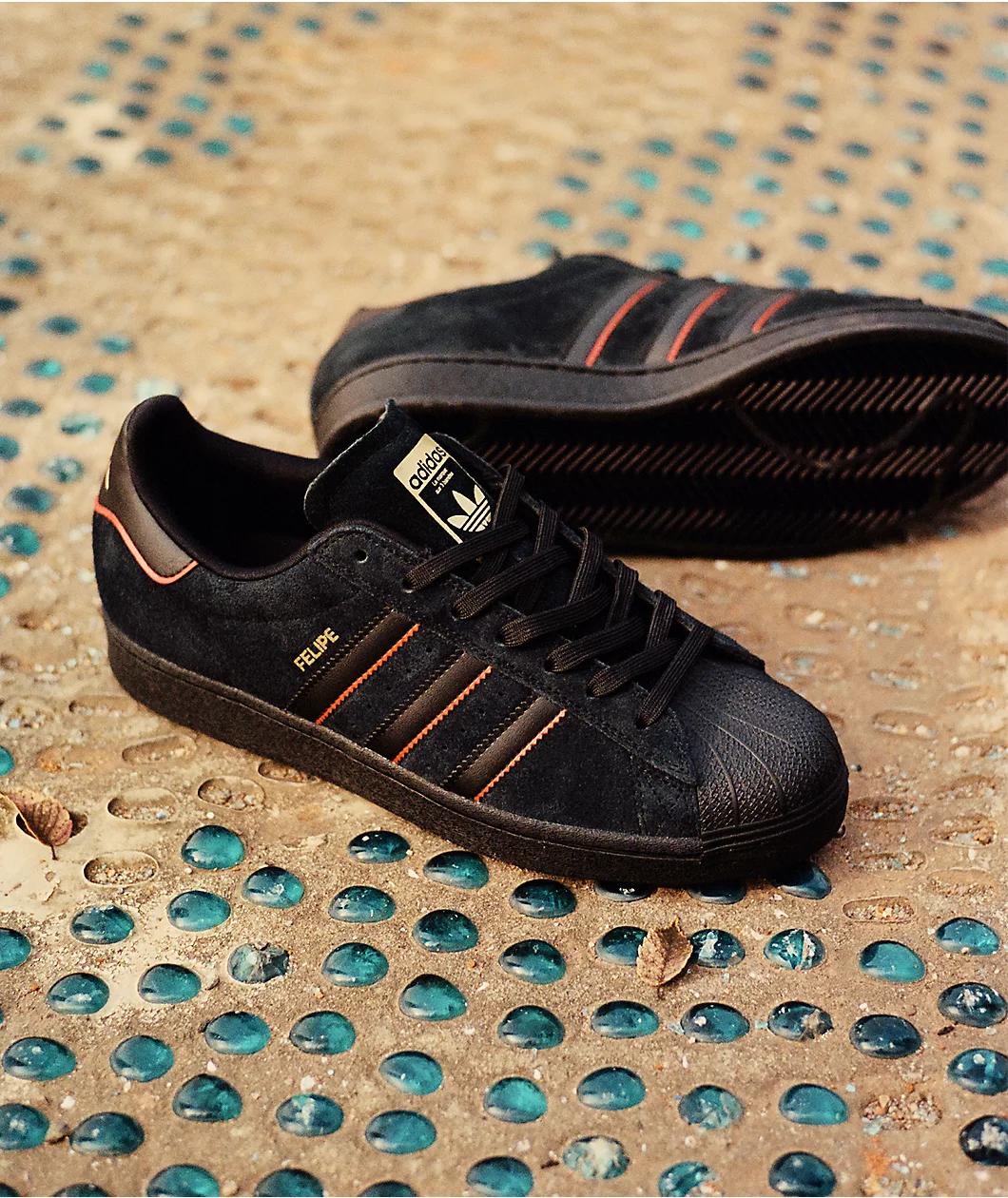 adidas Superstar ADV Felipe Core Black & Better Scarlet Skate Shoes Product Image