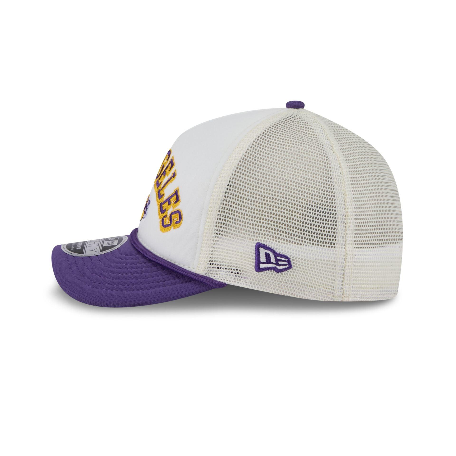 Los Angeles Lakers Chrome Arch 9FORTY M-Crown A-Frame Trucker Hat Male Product Image
