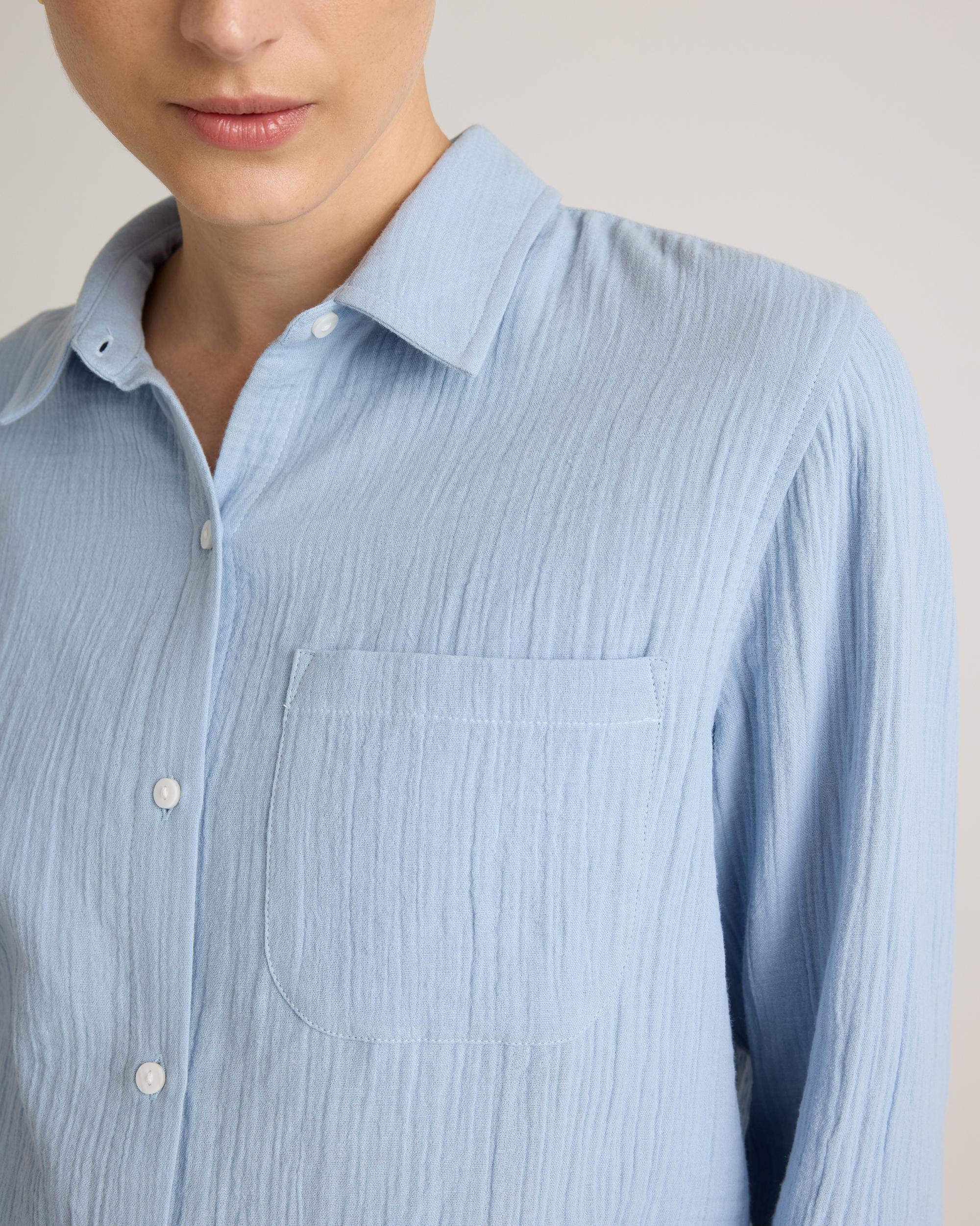 Quince | Women's Gauze Long Sleeve Shirt Organic Cotton Product Image