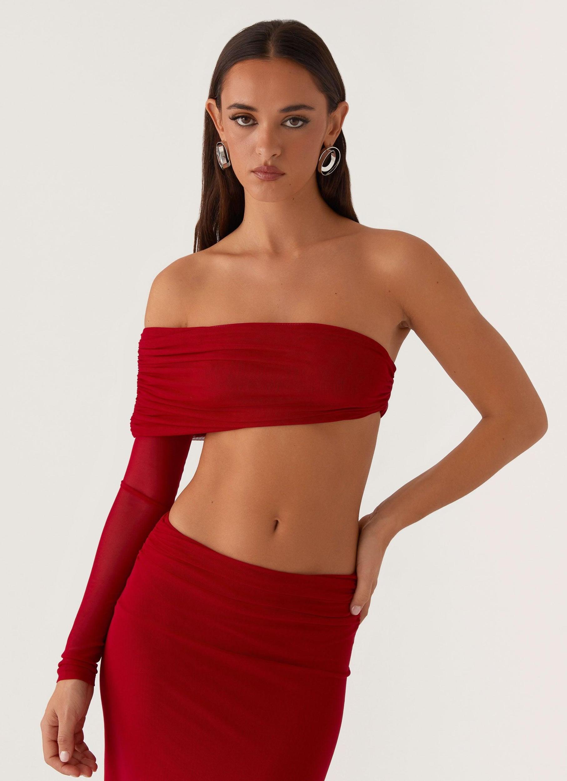 Luella One Shoulder Top - Red Product Image