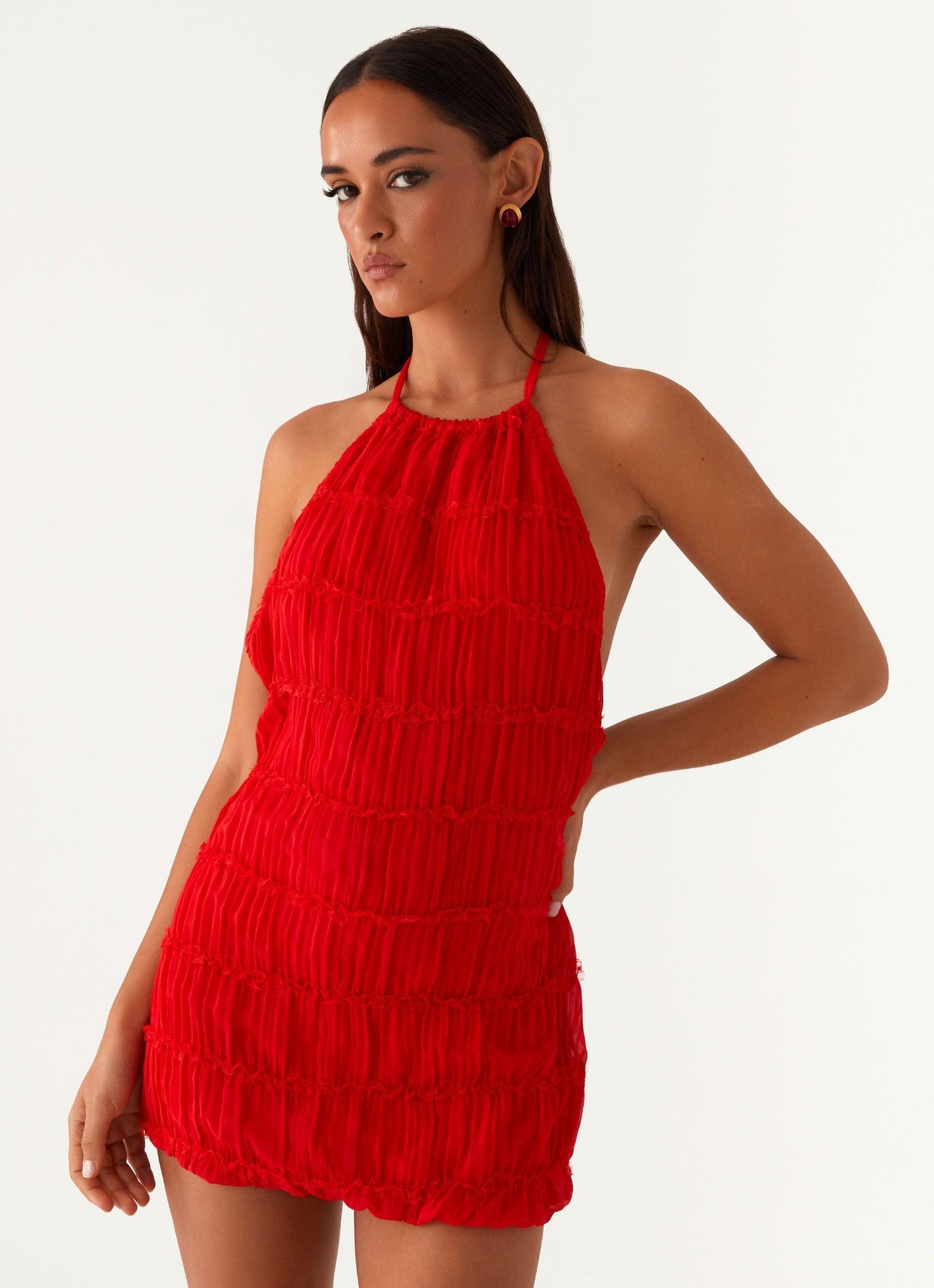 Aullie Mini Dress - Red Product Image
